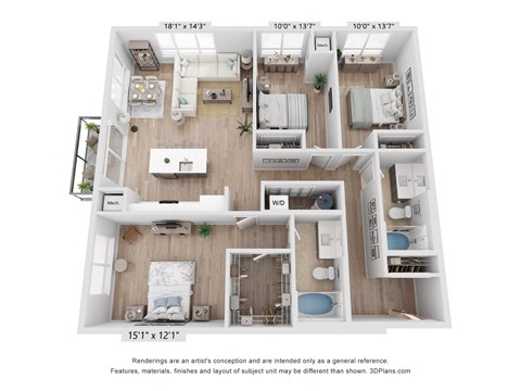 3d floor plan of the c3